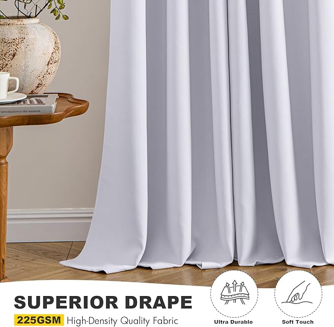 MIULEE Blackout Curtains for Bedroom 2 Panels 40x96 Inch Long Greyish White | - Image 5