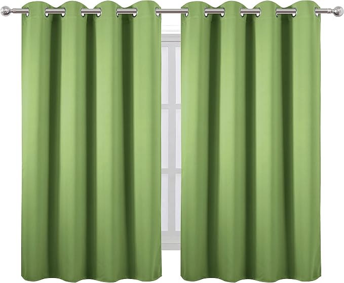 Light Green Thermal Blackout Curtains/52 x 54 Inch/Set of 2 Panels Room - Image 2