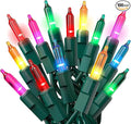 PREXTEX Christmas String Lights with Green Wire - 100 Count, 20 Ft Multicolored Christmas Tree Lights for Xmas Decorations Indoor and Outdoor - Warm Fairy String, Ideal for Patios, Fences, Holidays