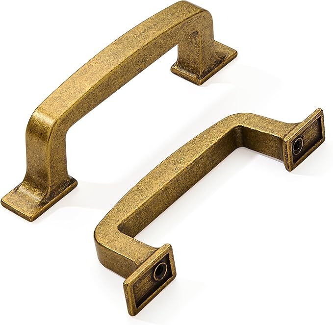 Khtumeware 10 Pack 3 Inch Antique Brass Cabinet Pulls Vintage Drawer Pulls Kitchen Cabinet Hardware Cupboard Handles