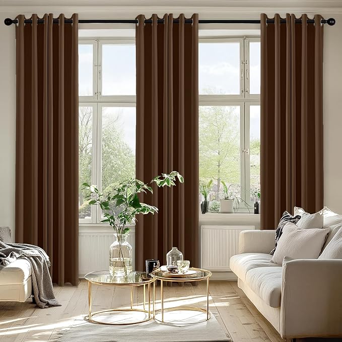 MIULEE Blackout Curtains for Bedroom 2 Panels 40 x 84 Inch Long Brown | Thermal - Image 6