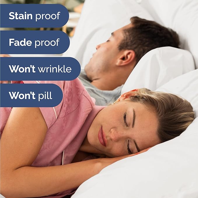 Twin 4 Piece Sheet Set - Comfy Breathable & Cooling - Ultra Soft Hotel Luxury Bedding Set w/ 8-16 Inch Deep Pockets - 1 Flat & 1 Fitted Sheet & 2 Pillowcases - Wrinkle Free & Easy Care - Antique White