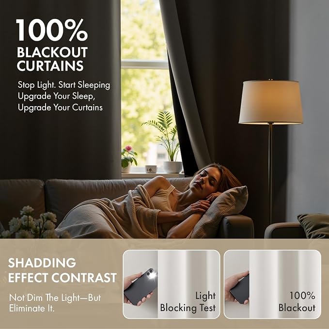 MIULEE Ivory 100% Blackout Curtains - Image 2