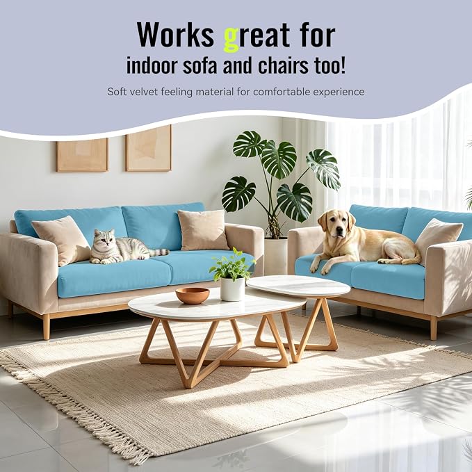 8Pcs Outdoor Cushion Covers, Stretch Patio Furniture Couch Chair Slipcovers | - Image 4