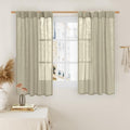 Oatmeal Linen Curtains 45 Inch Length by LAMIT