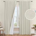 100% Black Out Linen Curtains 84 Inch by LAMIT