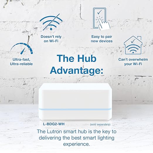 Lutron Caseta Original Smart Light Switch (Lutron Smart Hub Required), for Home, LED, and Fans, 6 Amp, Single-Pole/3-Way, Neutral Required, PD-6ANS-LA-2-Pack, Light Almond, 2 Pack