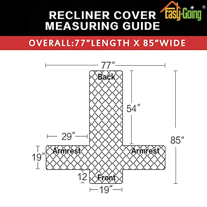 Easy-Going Reversible Couch Cover, Recliner 19 in, Water Resistant Furniture Mat - Image 5