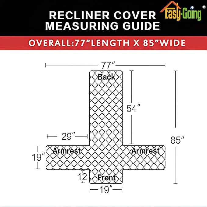 Easy-Going Reversible Couch Cover, Recliner 19 in, Chocolate/Chocolate | - Image 5