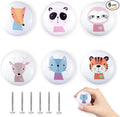 6pcs 1.5" 6Pack Cute Safari Animal Ceramics Kids Cabinet Furniture Nursery Cabinet Dresser Drawer Knobs and Door Pulls