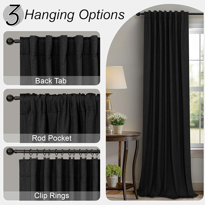 72 Inch Blackout Curtains for Living Room 2 Panel Burg Complete Black Out - Image 5