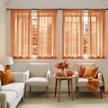 MIULEE Fall Orange Sheer Curtains 63 Inches Long 4 Panels 42 x 63 Inches | by MIULEE