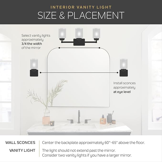 Kichler 30" 4-Light Vanity Bath Light in Brushed Nickel, Modern Bathroom Light with Clear Satin Etched Glass, (30" W x 8" H), 5338NIS