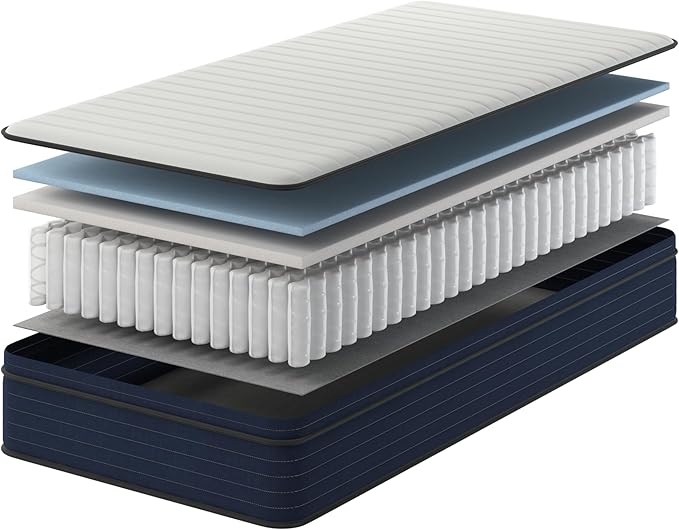NapQueen Twin-XL Size, 10 Inch New Victoria Hybrid Cooling Gel Infused Pocket Spring and Memory Foam Mattress, Bed in a Box, CertiPUR-US Certified