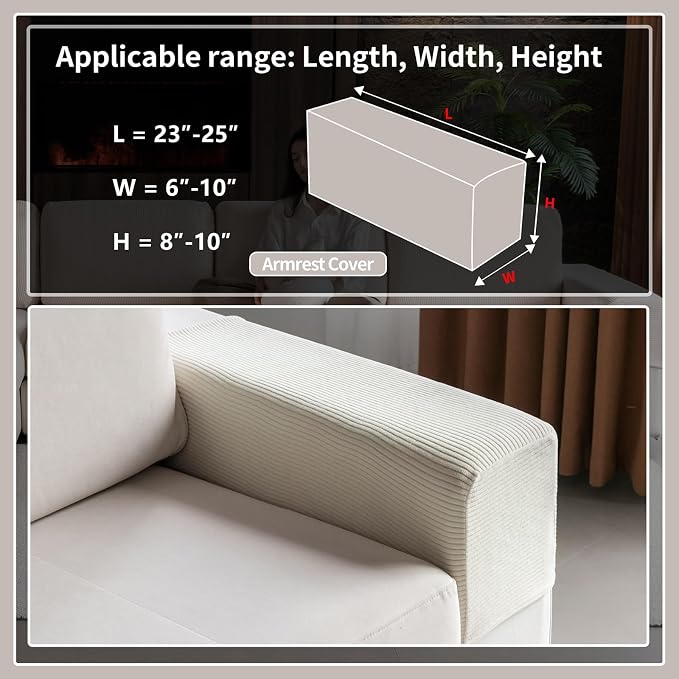 OHSIO Sectional Couch Covers, Wear Resistant Stretch Sofa Covers Washable Soft - Image 2