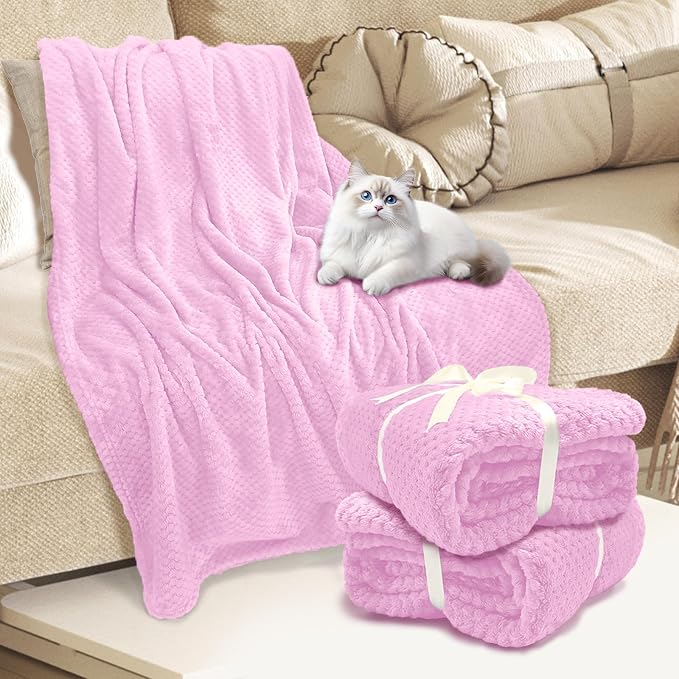 4 Pack Fleece Throw Blankets 50x60 Inches - Image 8