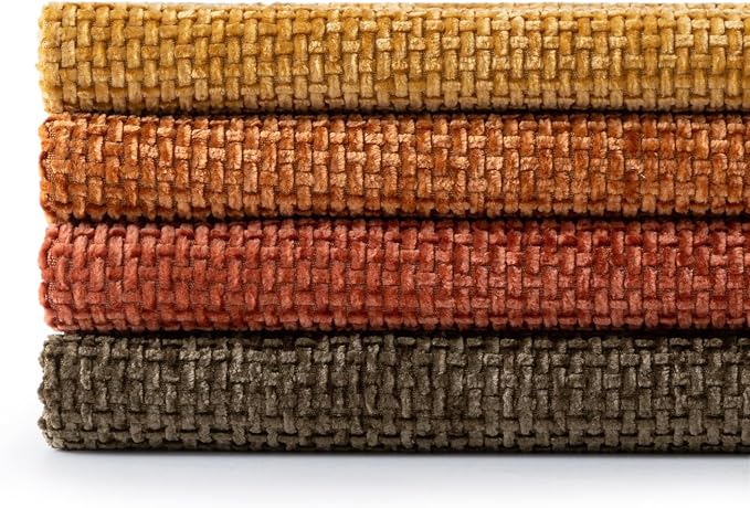 MIULEE Decorative Chenille Fall Pillow Covers Orange Brown 18x18 Pack of 4 | - Image 9