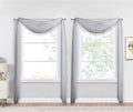 NICETOWN Sheer Window Scarfs W60 x L216 for Normcore Design, Voile Textured Sheer Curtains Easy to Concave Shape for Boys/Seniors, 2 Panels, Light Grey