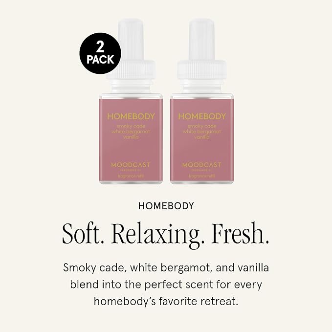 Pura & Moodcast Home Scent Refill - Smart Home Air Diffuser - Up to 120-Hours of Luxury Fragrance per Refill - Home Essential - Clean & Safe Diffuser Fragrance - 2 Pack, Homebody