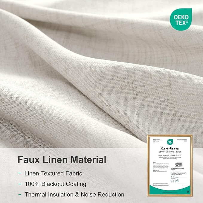 Linen Textured Total Blackout Curtains - Image 7