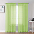 Chyhomenyc Lime Sheer Curtains 72 Inch Length 2 Panels, Light Filtering Soft by Chyhomenyc