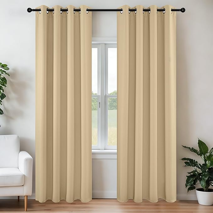 Joydeco Beige Blackout Curtains by JOYDECO