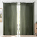 Topfinel Olive Green Pinch Pleated Curtains 105 Inch Length 2 Panels by Topfinel