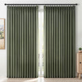 Topfinel Olive Green Pinch Pleated Curtains 108 Inch Length 2 Panels by Topfinel