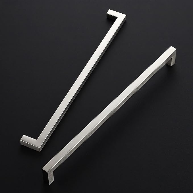 Ravinte 10 Pack 12-3/5 Inch Kitchen Square Cabinet Handles Satin Nickel Pulls Brushed Nickel Kitchen Cabinet Hardware Handles for Cupboard Drawer Pulls