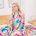 Flannel Colorful Blanket King Size for All Season - Premium Lightweight Anti-Static Super Soft Cozy Plush Rainbow Throw, Lightweight Microfiber Winter Warm Blanket 90" x 108"(Rainbow King)