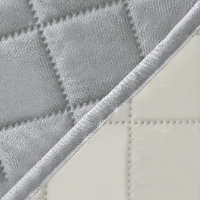 Easy-Going Reversible Couch Cover, 3 Cushion Sofa, Light Gray/Ivory | Machine - Image 6