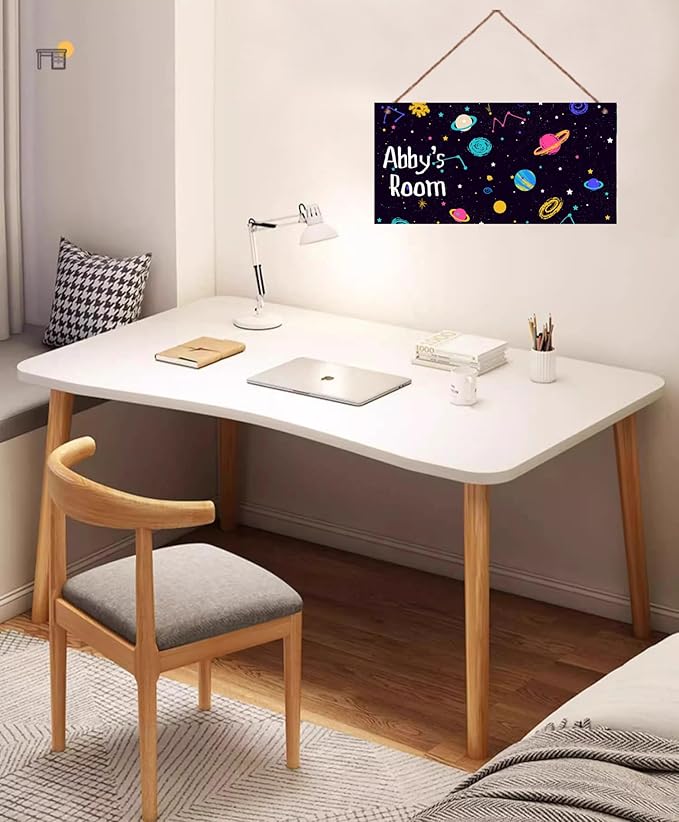 Personalized Sign Outer Space Theme Art Décor For Kids Room Custom Name Universe Star Door Wall Decor For Little Man Cave, Starry Sky Nursery Art Plate For Boys Room Girls Bedroom