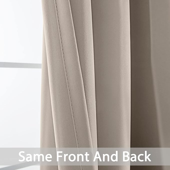 Yakamok Room Darkening Curtains 52x90 inch Length Natural-Living Room | 2 panels - Image 3