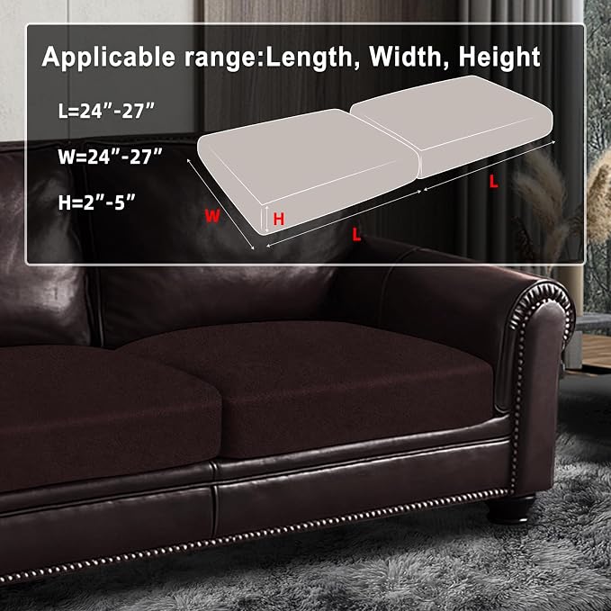 ANARACHON Leather Look Couch Cushion Covers Sofa Seat Slipcovers Sets Couches - Image 3