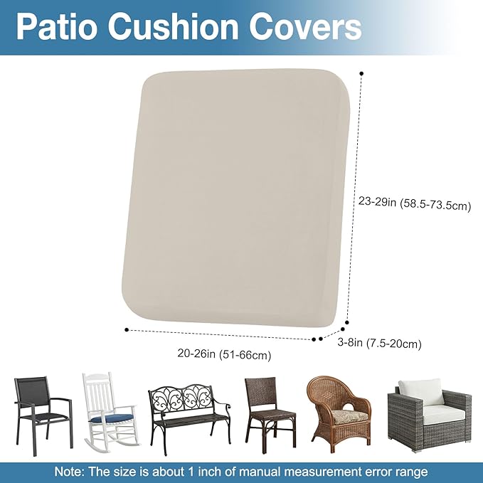 Waterproof Outdoor Cushion Covers, Stretch Patio Slipcovers | UV Resistant - Image 6