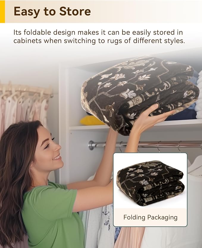 RELEANY Washable Area Rug, Square 8'x8', Water Repellent, Pet Friendly - Image 5