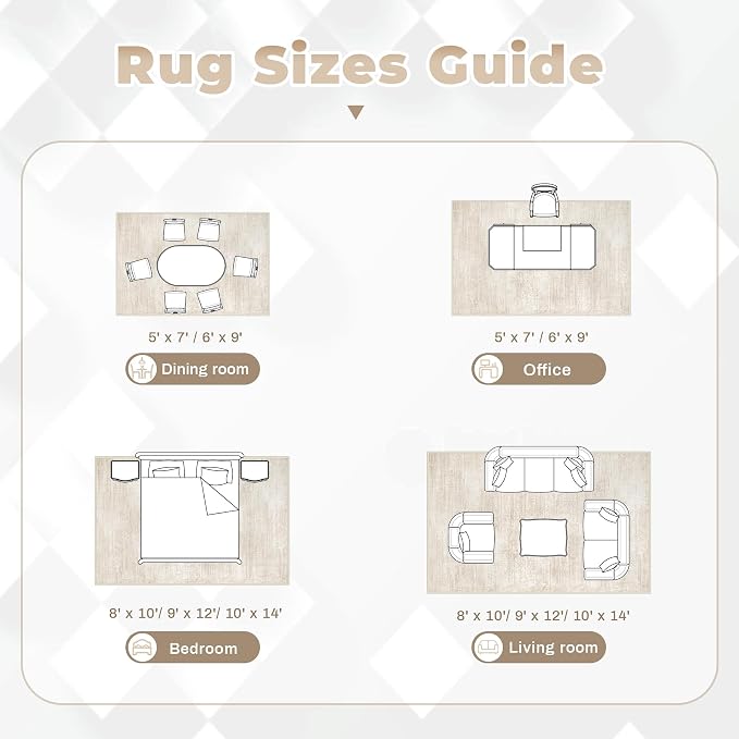 pmtsns Area Rugs 10x14 Living Room: Washable Rug Modern Abstract Neutral Soft - Image 8