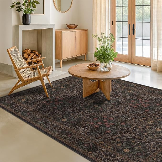 Taupe Brown 5x8 Rug for Living Room by HazoHaus