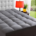 ELEMUSE King Grey Mattress Topper for Back Pain, Extra Thick Mattress Pad Cover, Plush Soft Pillowtop with Elastic Deep Pocket, Overfilled Down Alternative Filling