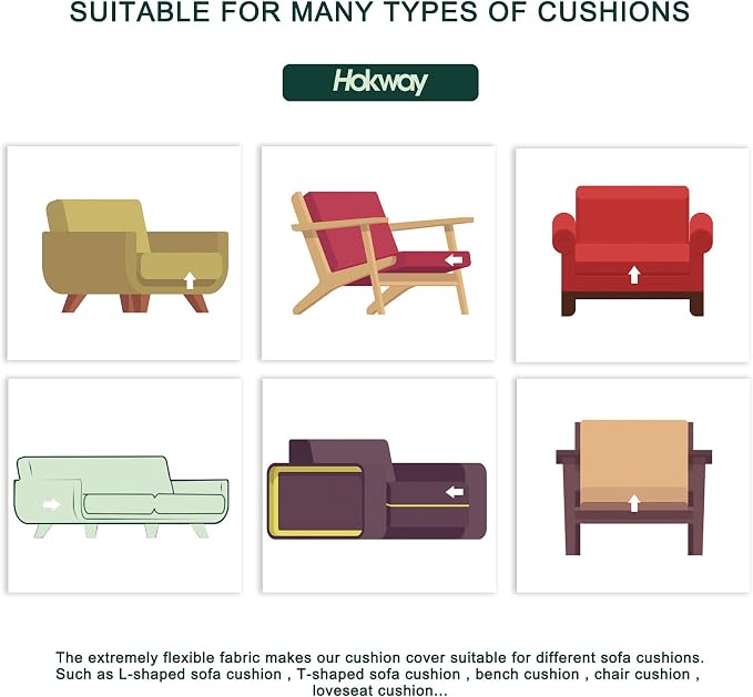 Hokway Stretch Couch Cushion Slipcovers Large Reversible Protector Slipcovers - Image 6