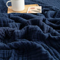 EMME Muslin Blankets for Adults Navy Small Blanket 40" x 50" | Throw Blanket by EMME