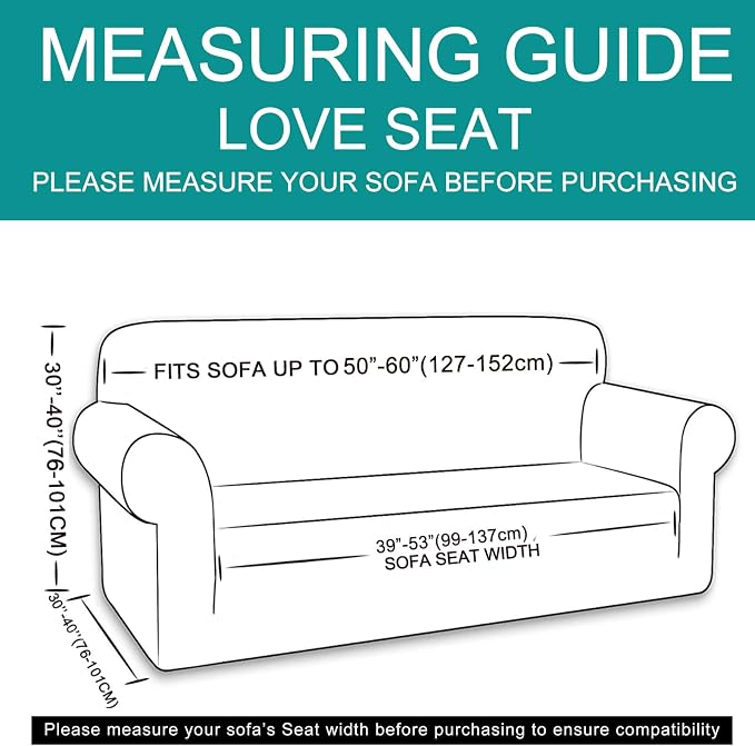 U-NICE HOME Loveseat Cover Stretch Couch Cover Sofa Slipcover, Loden Frost | 2 - Image 6
