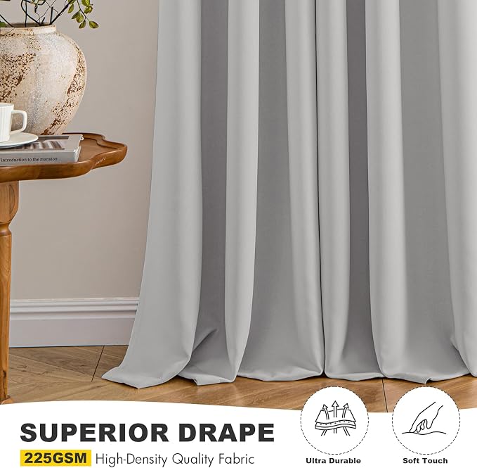 MIULEE Blackout Curtains for Bedroom 2 Panels 40 x 72 Inch Long Silver | - Image 5