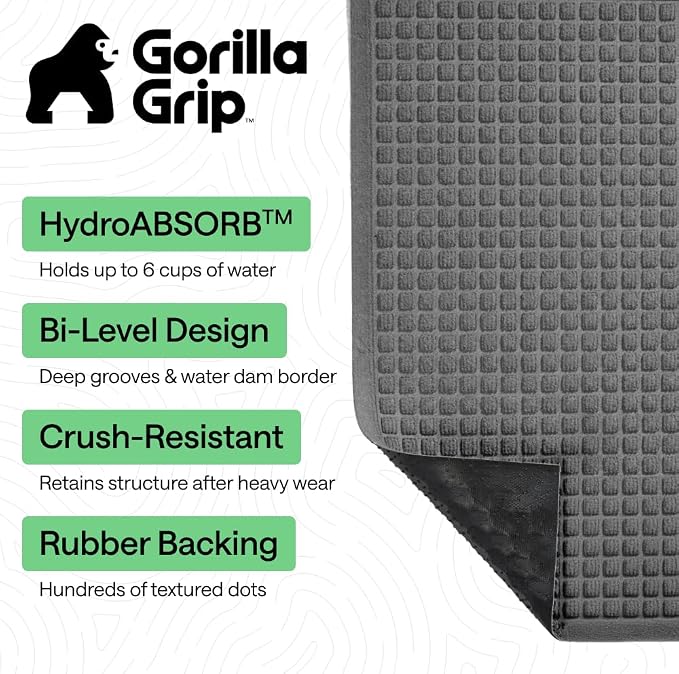 GORILLA GRIP® Ultra Absorbent Front Door Mat Outside Entrance, Traps Dirt and - Image 3