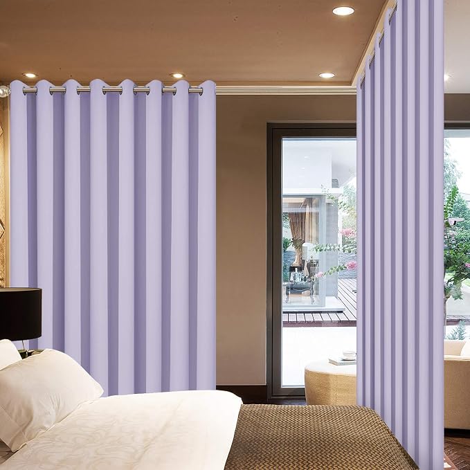 Yakamok Lilac Room Darkening Curtains 84 inch Lavender Sliding Door Drapes | 1 - Image 2