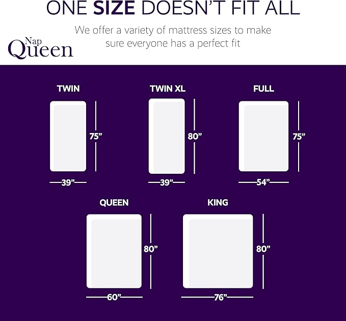 NapQueen Queen Mattress, 8 Inch Elizabeth Cooling Gel Memory Foam Mattress, Queen Bed Mattress in a Box, CertiPUR-US Certified, Medium Firm, Breathable Soft Fabric Cover