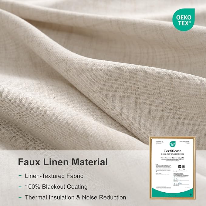 Linen Textured Total Blackout Curtains - Image 7