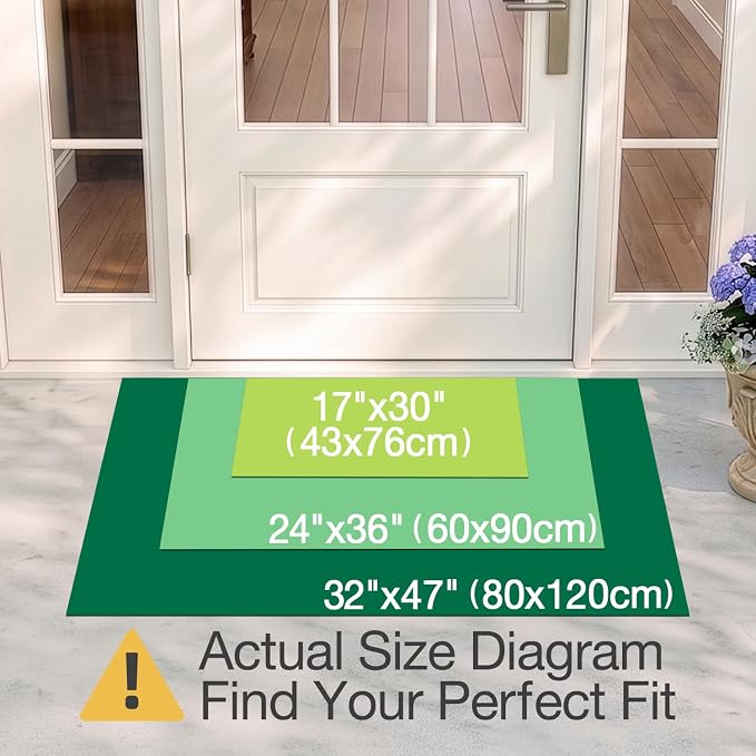LUMI Outside Welcome Door Mat 17x30, Non-Slip Durable Rubber Easy Clean | - Image 2