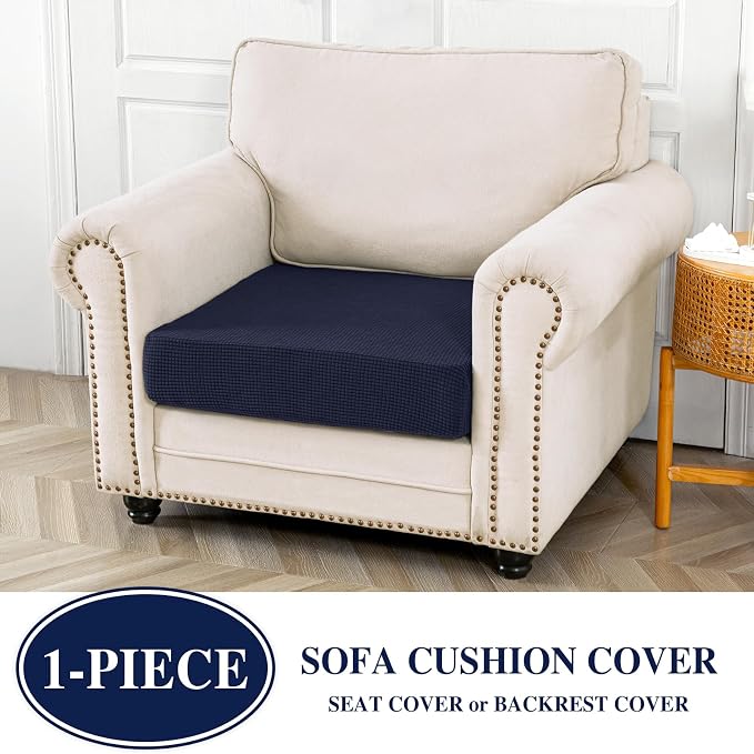 LA MEACK Couch Cushion Cover Seat Cushion Cover Stretch Armchair Cover Separate - Image 2