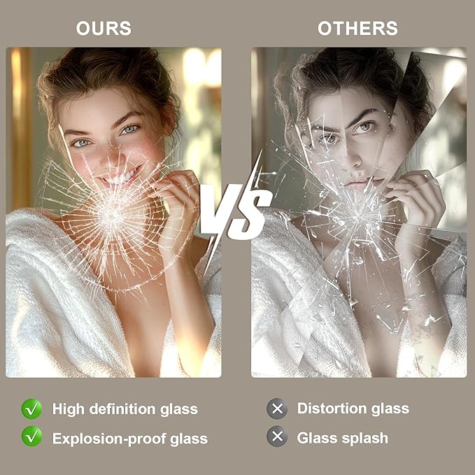 60x30 Large LED Bathroom Mirror with Lights, Brighter Backlit + Front Lit, Tempered Glass, Dimmable, Multiple Light Modes, Anti-Fog Lighted Bathroom Vanity Mirror for Wall, Memory Function
